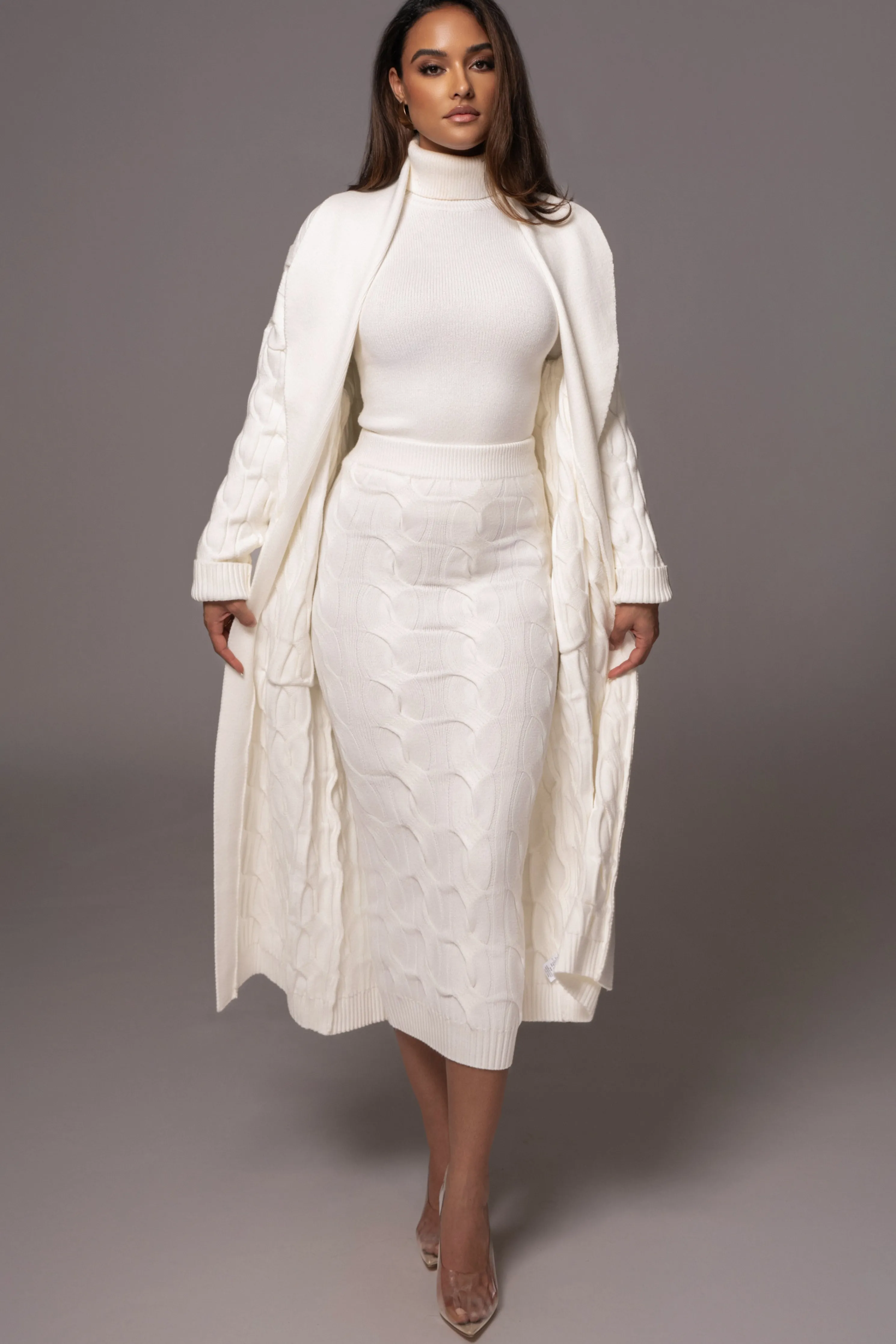 White Stepping Out Sweater Cardigan