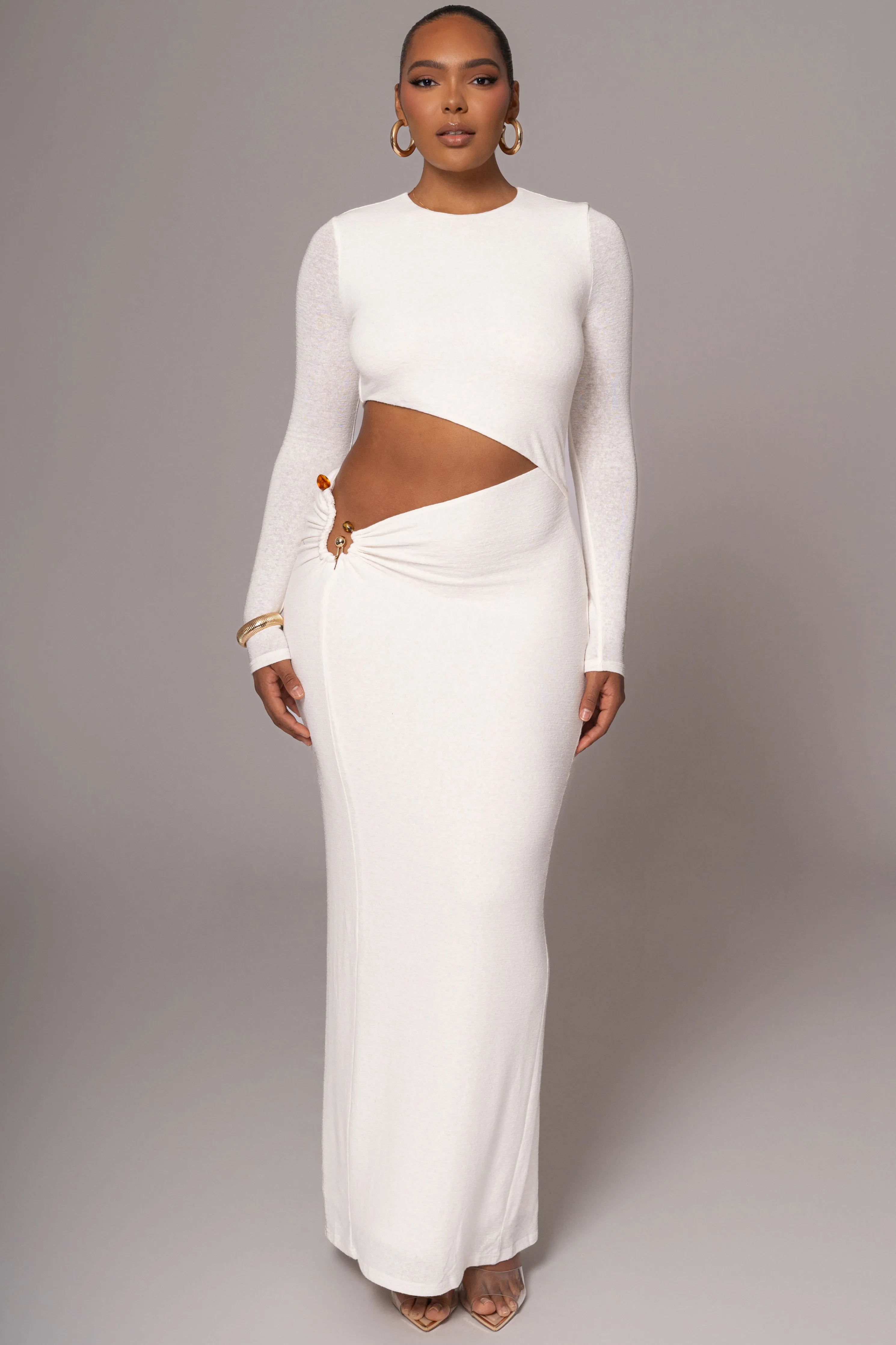 White Summer Romance Cutout Dress