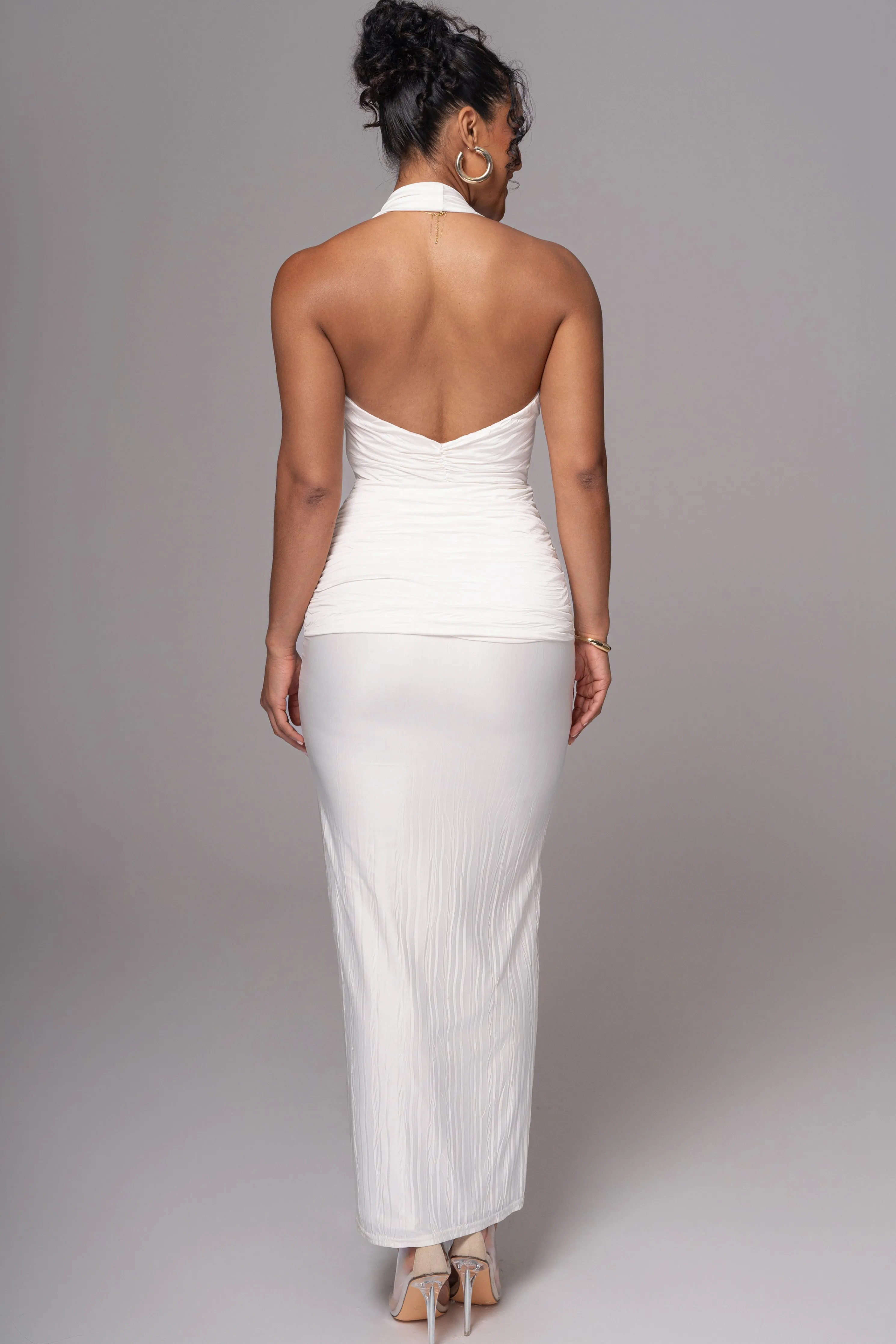 White Under The Moonlight Drape Dress