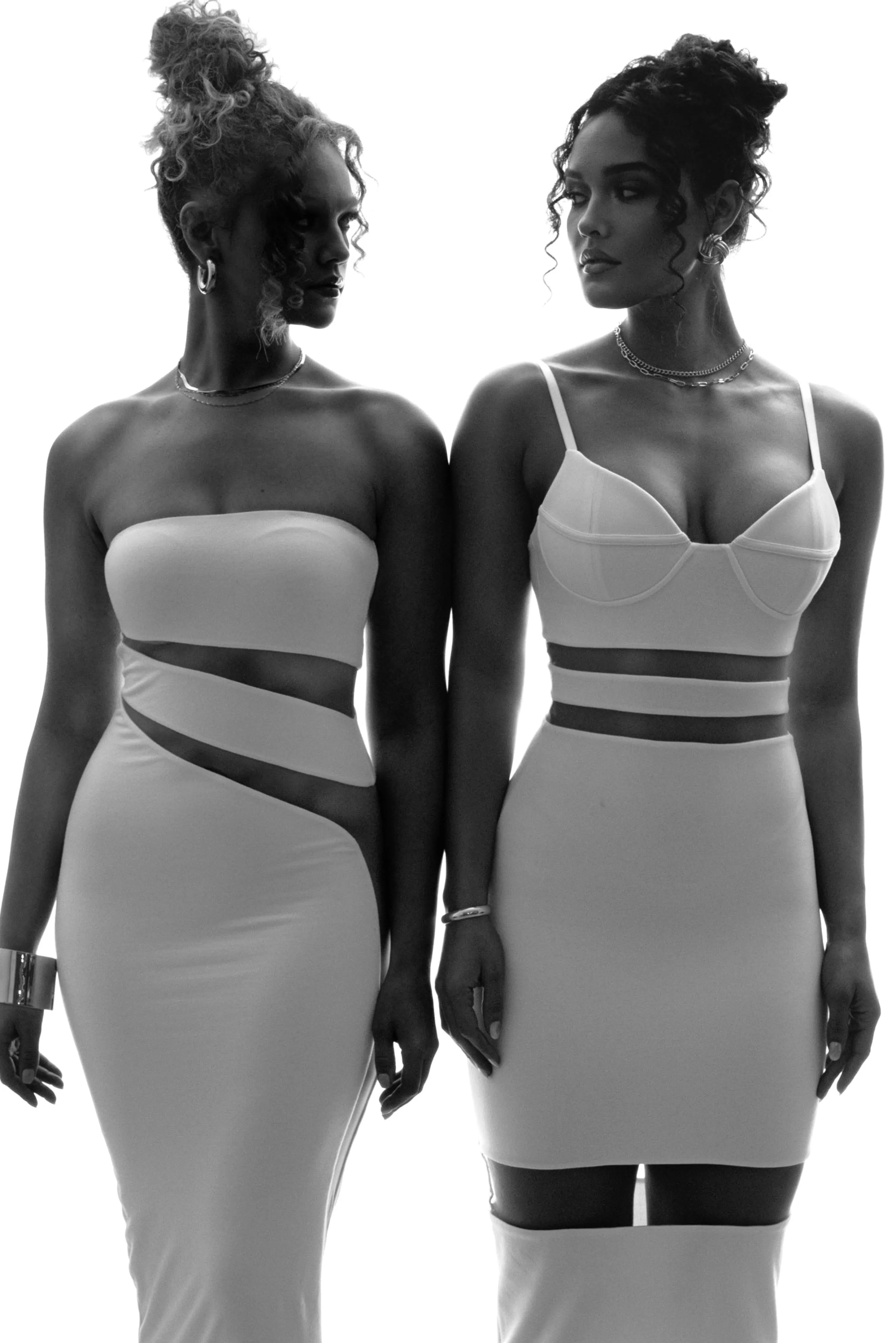 White Unpredictable Midi Dress