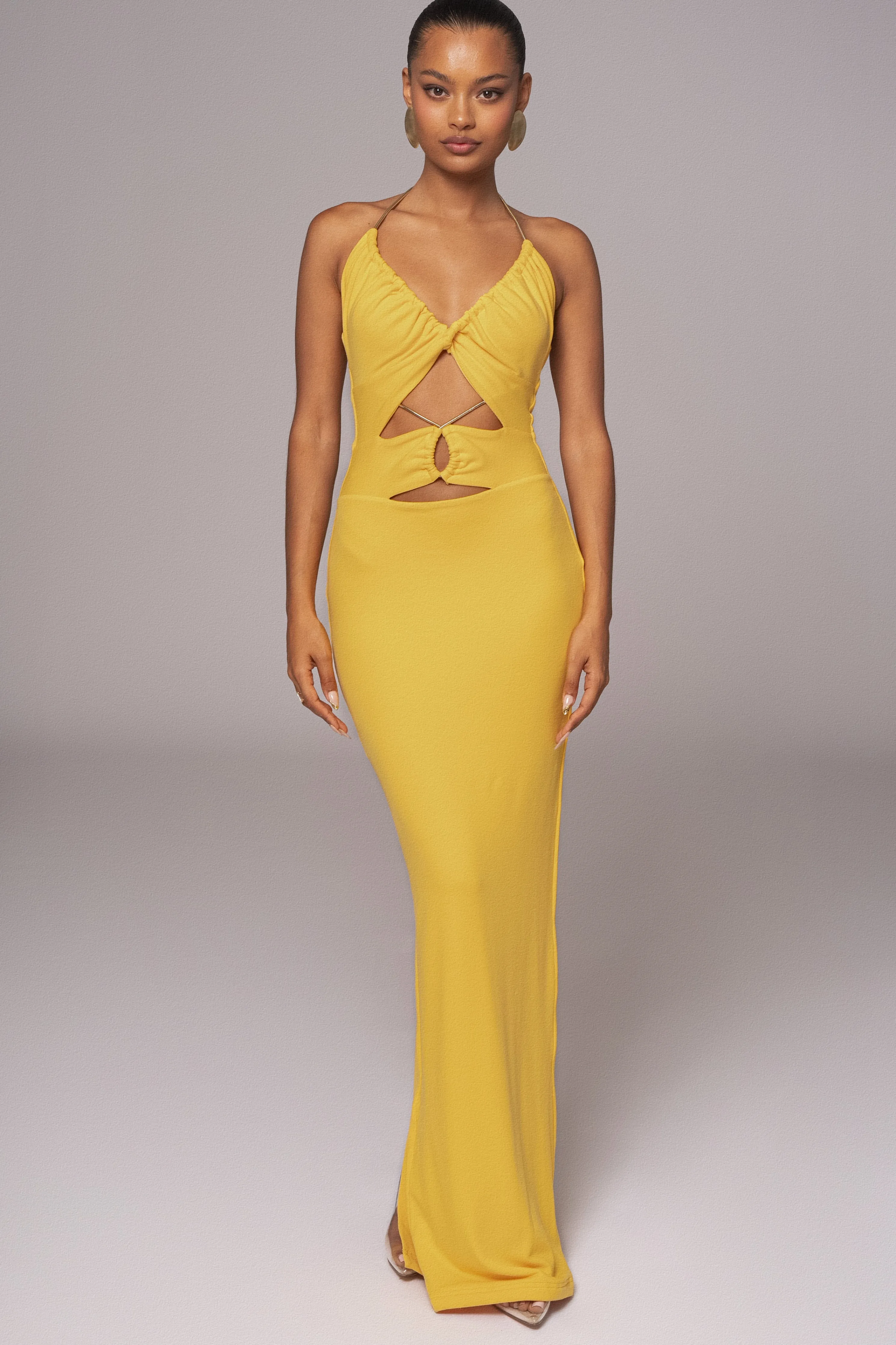 Yellow Secret Bloom Maxi Dress